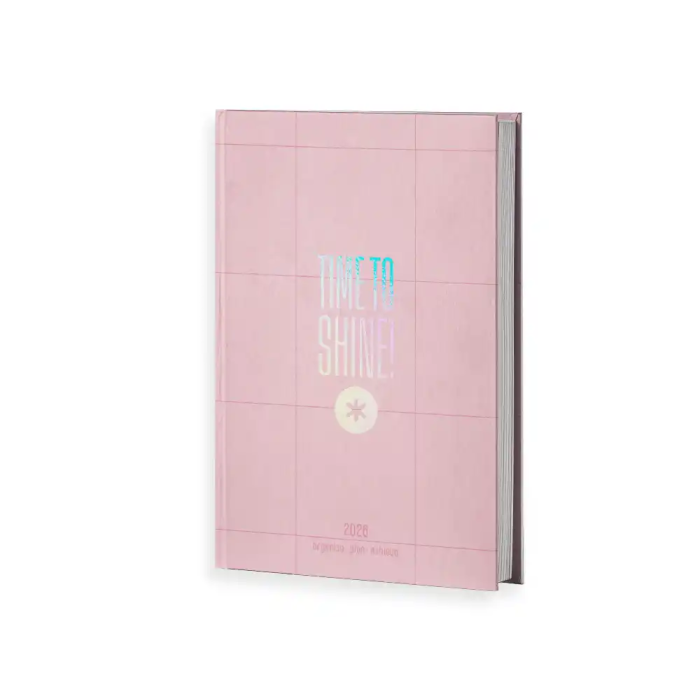 Antartik Agenda Time to Shine A5+ 2026 Día Página Rosa Encuadernada Papel 80g FSC 1