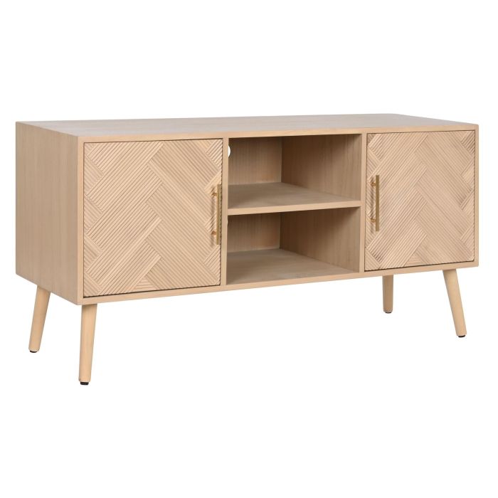 DKD Home Decor Mueble TV Scandi Natural Madera Paulownia y MDF 120x40x60 cm 1