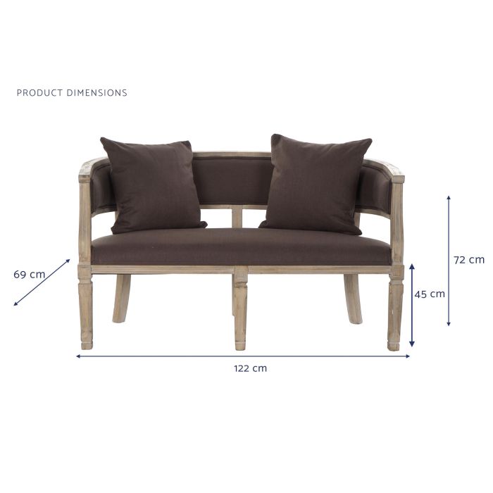 Sofa Tradicional DKD Home Decor Marron 69 x 72 x 122 cm 6 Sofa Tradicional DKD Home Decor Marron 69 x 72 x 122 cm 6