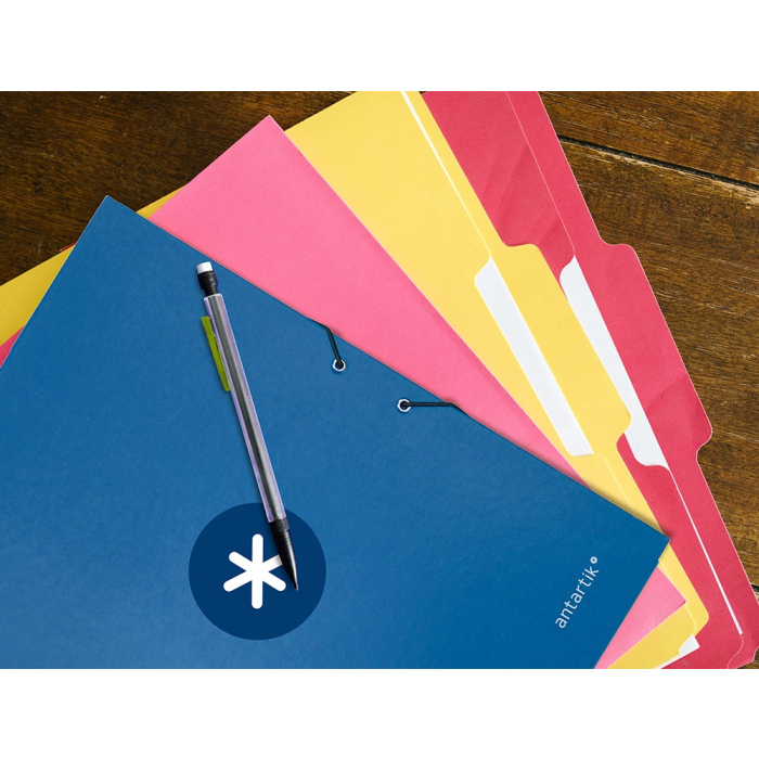 Antartik Carpeta de Gomas Tres Solapas Cartón Forrado A4 Color Azul Marino 11