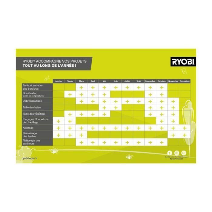 Cortadora de setos RYOBI 550 W - Hojas de 55 cm - RHT5655RS 3 Cortadora de setos RYOBI 550 W - Hojas de 55 cm - RHT5655RS 3