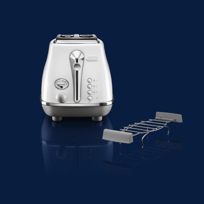 Tostadora - DELONGHI - CTOC2103.W - 900 W - 2 ranuras - Blanco 2 Tostadora - DELONGHI - CTOC2103.W - 900 W - 2 ranuras - Blanco 2