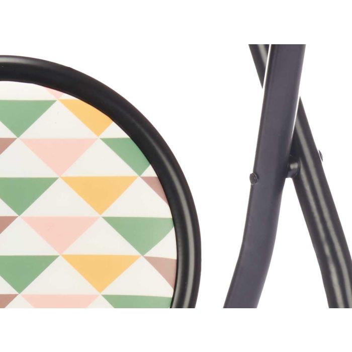 Taburete Plegable PVC Mate - Geometric Giftdecor - 30x69x7 cm - Estampado Triángulos y Negro (10 Unidades) 3 Taburete Plegable PVC Mate - Geometric Giftdecor - 30x69x7 cm - Estampado Triángulos y Negro (10 Unidades) 3