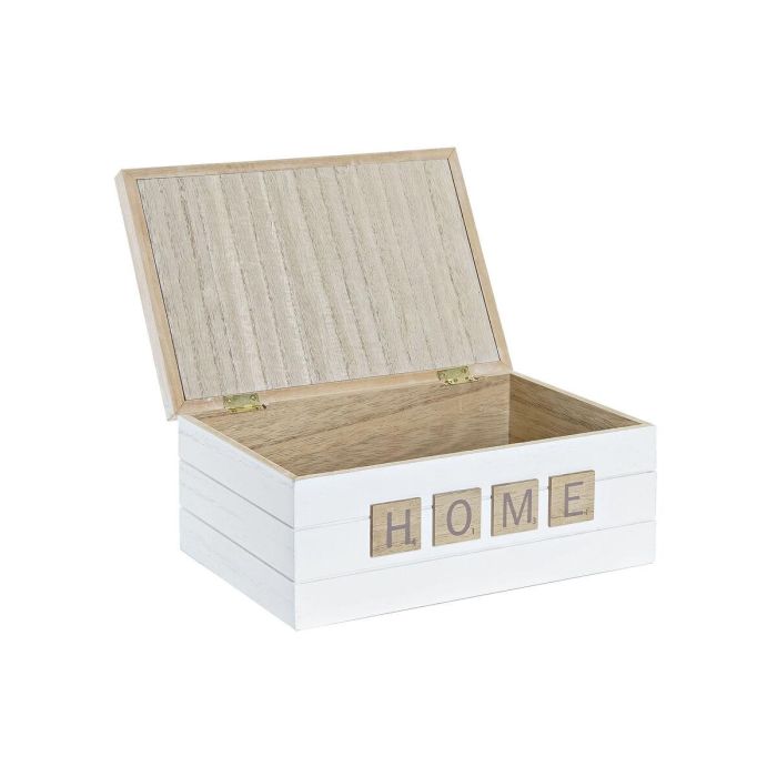 Caja Decorativa DKD Home Decor Natural MDF Blanco (24 x 16 x 10 cm) 1