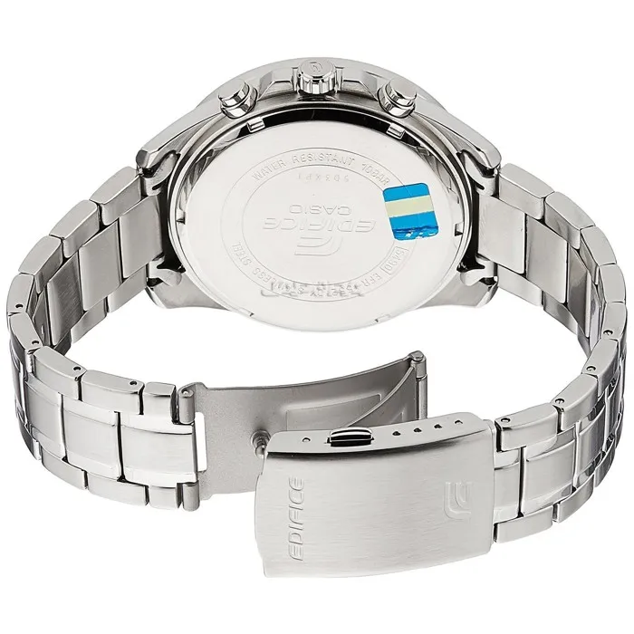 Casio EFR-552D-1A2VUEF Reloj Hombre Cuarzo Acero Brazalete Plata Esfera Negra y Azul Cronómetro Sumergible 10 ATM