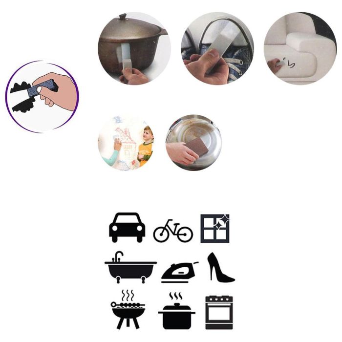 Je cherche une Idee Goma Mágica Antirayaduras Limpieza Universal Borra Suciedad Paredes Superficies 12 Unidades 1