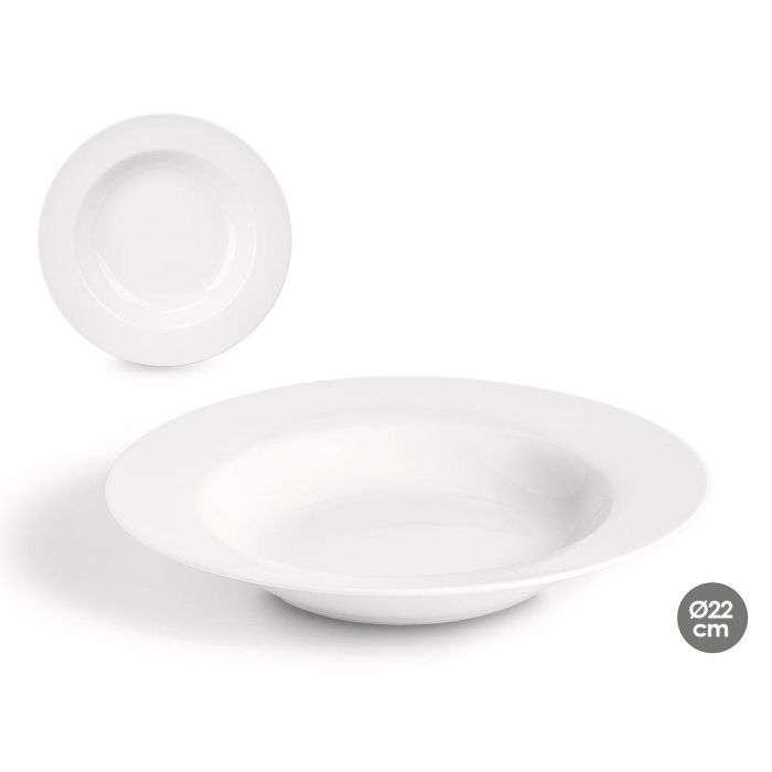 Vessia Plato Hondo de Porcelana 22 cm Blanco (24 Unidades) Vessia Plato Hondo de Porcelana 22 cm Blanco (24 Unidades)