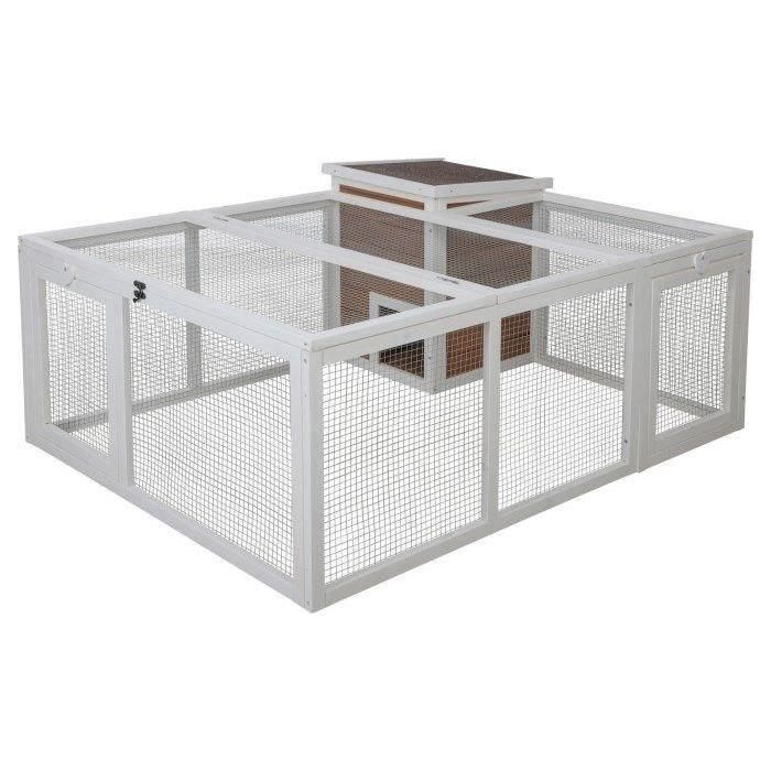 Recinto exterior para animales pequeños - KERBL - 132 x 102 x 59 cm - Caseta integrada - Malla metálica