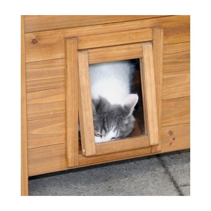 Casa para gatos - KERBL - Lodge - Madera - Marrón / Verde - 77 x 50 x 73 cm 1