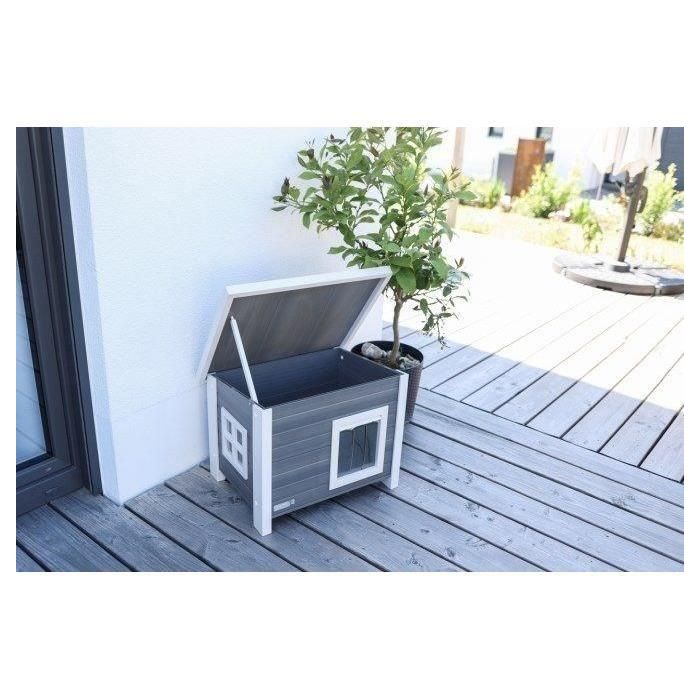 Casa para gatos - KERBL - ECO Eli - Gris / Blanco - 57 x 45 x 43 cm 4