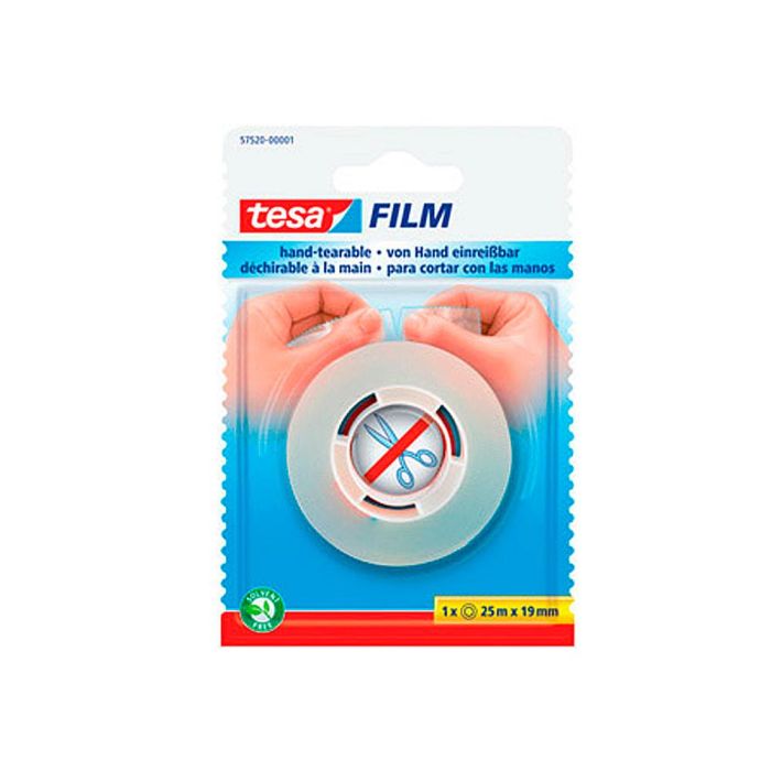 Tesa Film Cinta Adhesiva Transparente Corte Sin Tijeras 19 mm X 25M Blister 1