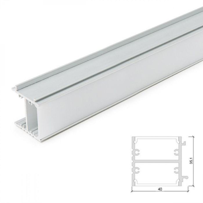 Greenice Perfil Aluminio para Tiras LED con Difusor Opal - 1 Metro - Empotrable Simple o Doble Tira 0 Greenice Perfil Aluminio para Tiras LED con Difusor Opal - 1 Metro - Empotrable Simple o Doble Tira 0