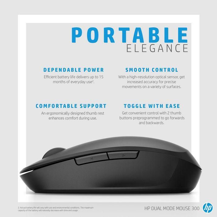 Ratón Inalámbrico HP Dual Mode Negro 3600 DPI 5 Ratón Inalámbrico HP Dual Mode Negro 3600 DPI 5