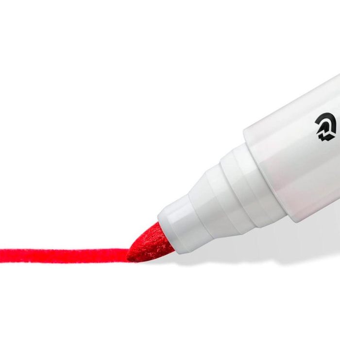 Rotulador Staedtler Lumocolor 351 Para Pizarra Blanca Punta Redonda 2 mm Recargable Color Rojo 10 unidades 3