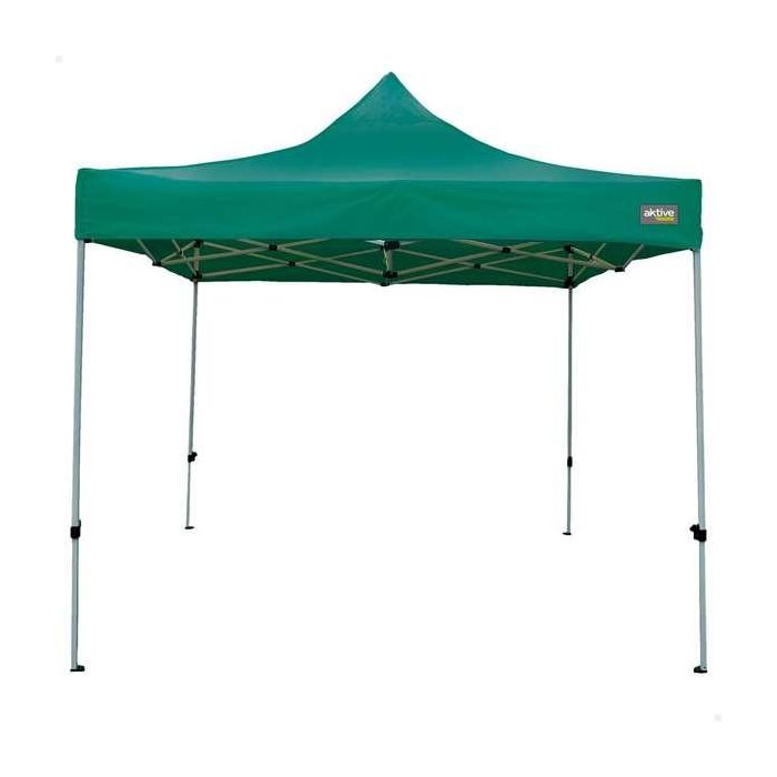 Cenador Aktive Plegable Altura ajustable Acero Poliéster 420D Oxford Verde 300 x 320 x 300 cm