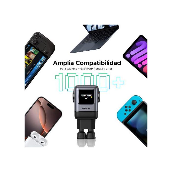 UGREEN 45515B Cargador USB-C 100W Carga Rápida GaN para Portátil, Teléfono Móvil, Batería Portátil, Gris 5