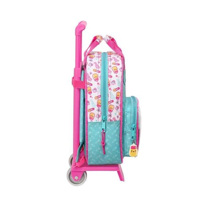 Mochila Escolar con Ruedas The Bellies 20 x 28 x 8 cm Morado Turquesa Blanco 2