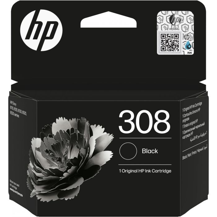 HP Tinta Negro para impresoras Envy Series 6110, 6120, 6130, 6520, 6530 - Nº 308