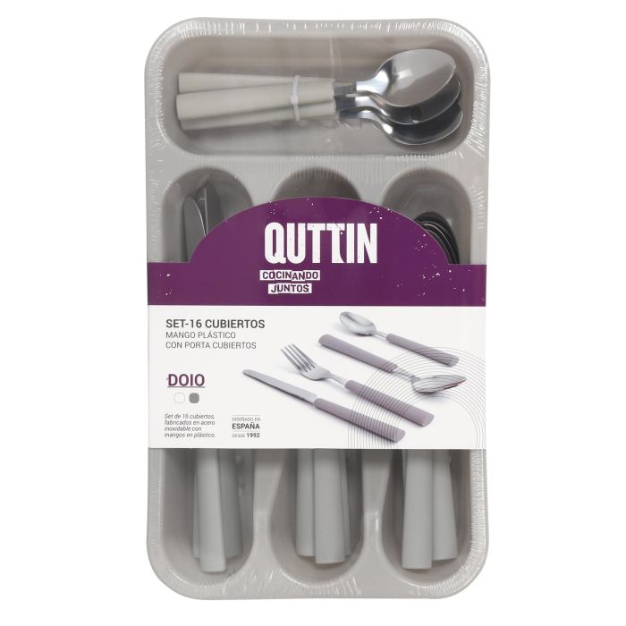 Set de 17 piezas de cubiertos con mango de plástico Band.Qt Doio - Inde (6 Cajas) 1 Set de 17 piezas de cubiertos con mango de plástico Band.Qt Doio - Inde (6 Cajas) 1