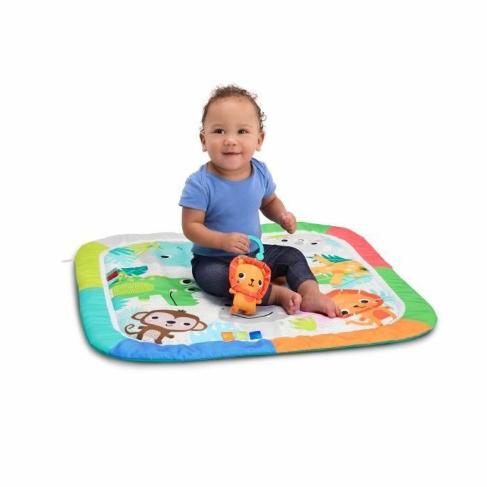Bright Starts BS17516 - Alfombra de Actividades Plegable para Bebé, Azul Jungla, Arco con Juguetes Sensoriales y Musicales, Espejo 4 Bright Starts BS17516 - Alfombra de Actividades Plegable para Bebé, Azul Jungla, Arco con Juguetes Sensoriales y Musicales, Espejo 4
