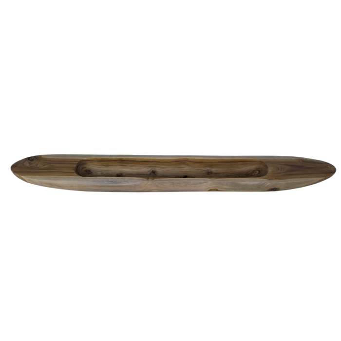 DKD Home Decor Centro de Mesa Balines, Objeto Decorativo de Madera de Teca Natural, 120 cm Ancho x 15 cm Largo x 9 cm Alto (Pack 2 Unidades)