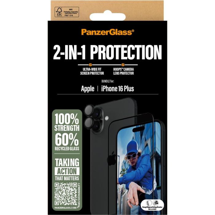 PanzerGlass 2-in-1 Bundle Protector de Pantalla para iPhone 16 Plus 2 PanzerGlass 2-in-1 Bundle Protector de Pantalla para iPhone 16 Plus 2