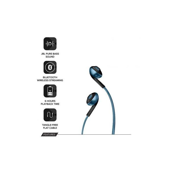 Auriculares Inalámbricos Intrauditivos JBL Tune 205BT/ Con Micrófono/ Bluetooth/ Azul