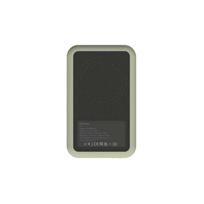 Kreafunk Cargador Power Bank Con Carga Inalámbrica Qi 5K Mah Verde Oliva