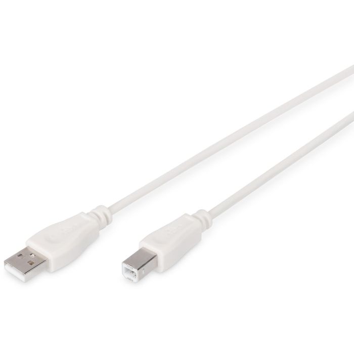Digitus Cable USB 2.0 Tipo A Macho a Tipo B Macho, 1.8m, Beige