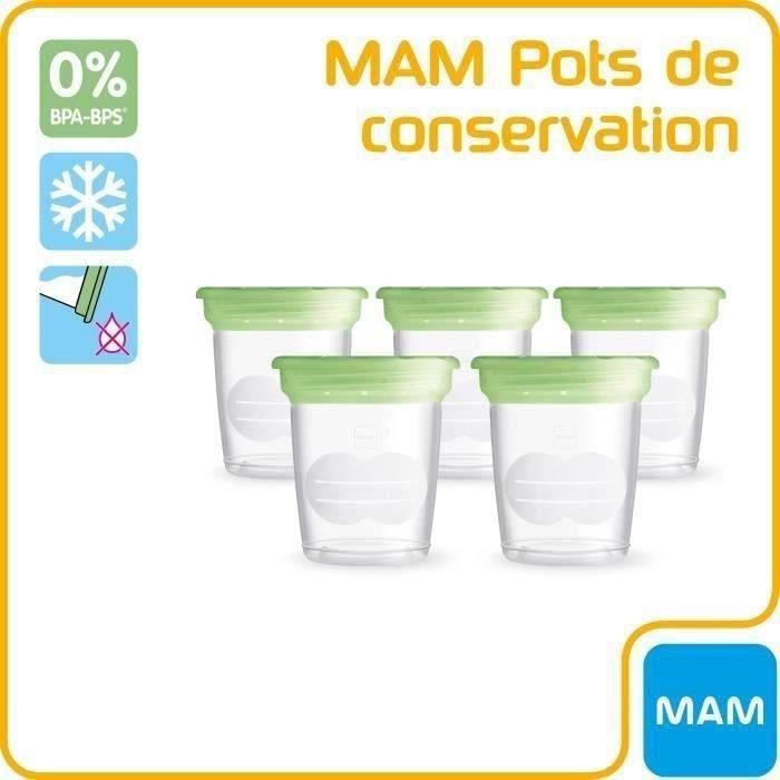 MAM Storage Pots 120ml - Pack of 5 - Transparent 2 MAM Storage Pots 120ml - Pack of 5 - Transparent 2