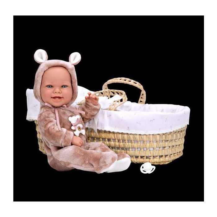 Muñecas Arias Muñeca Elegance Zoe de 42 cm Rosa con Canastilla Mimbre, Cuerpo de Vinilo para Niña 2 Muñecas Arias Muñeca Elegance Zoe de 42 cm Rosa con Canastilla Mimbre, Cuerpo de Vinilo para Niña 2