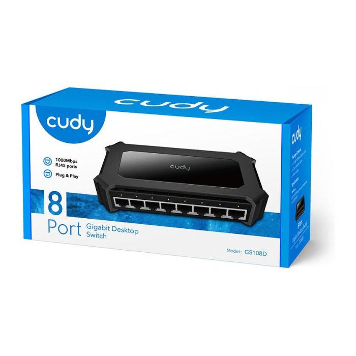 Cudy GS108D Switch Gigabit Ethernet 8 Puertos RJ-45 10/100/1000 Negro 5 Cudy GS108D Switch Gigabit Ethernet 8 Puertos RJ-45 10/100/1000 Negro 5