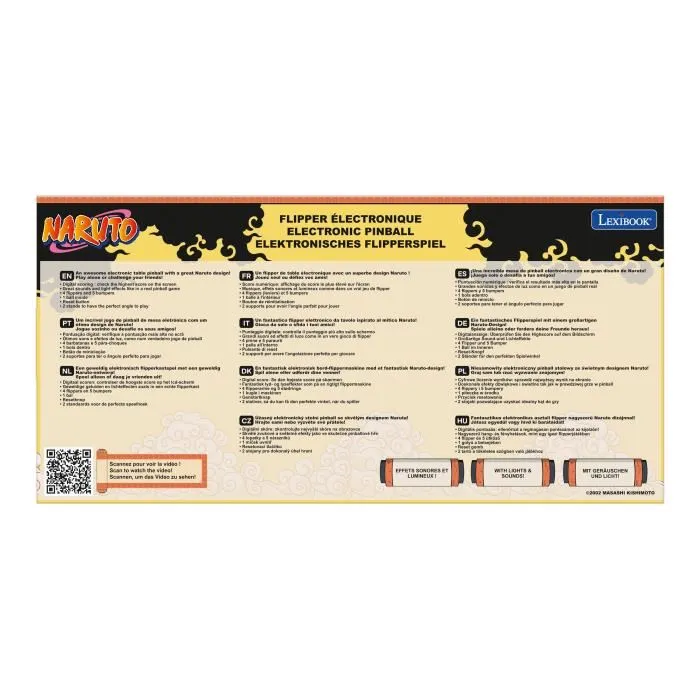 Lexibook Máquina de Pinball Electrónica de Mesa Naruto LEX3380743091976 con Sonidos, Luces y Pantalla de Puntuación 4
