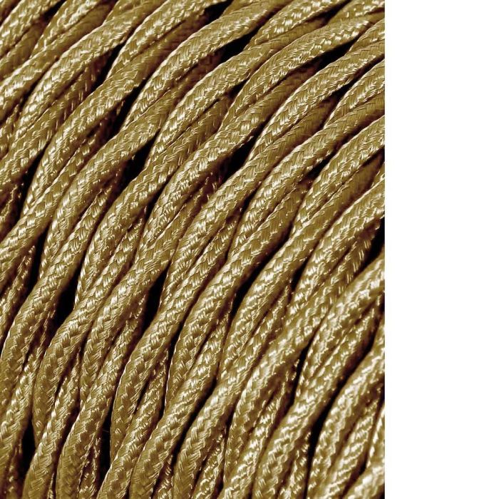 Edm Carrete cable textil trenzado H03VV-F 2 x 0,75 mm² oro oscuro, 5 m