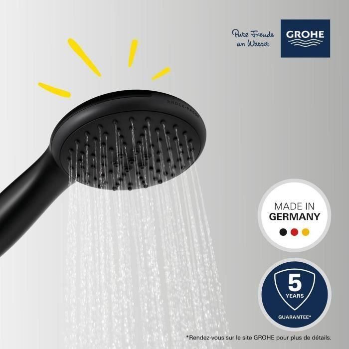 Rociador de ducha - GROHE Vitalio Start 110 279462431 - 2 chorros (Lluvia/Estimulante) - Ahorro de agua - Proceso antical - Negro Mate 3 Rociador de ducha - GROHE Vitalio Start 110 279462431 - 2 chorros (Lluvia/Estimulante) - Ahorro de agua - Proceso antical - Negro Mate 3