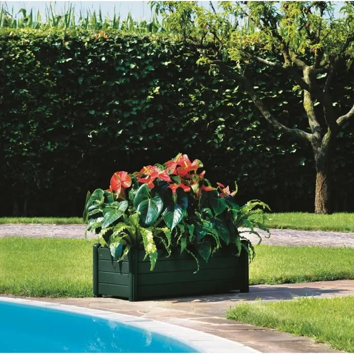 Stefanplast Caja de flores rectangular 100x43xH35cm 80L Verde oscuro 1