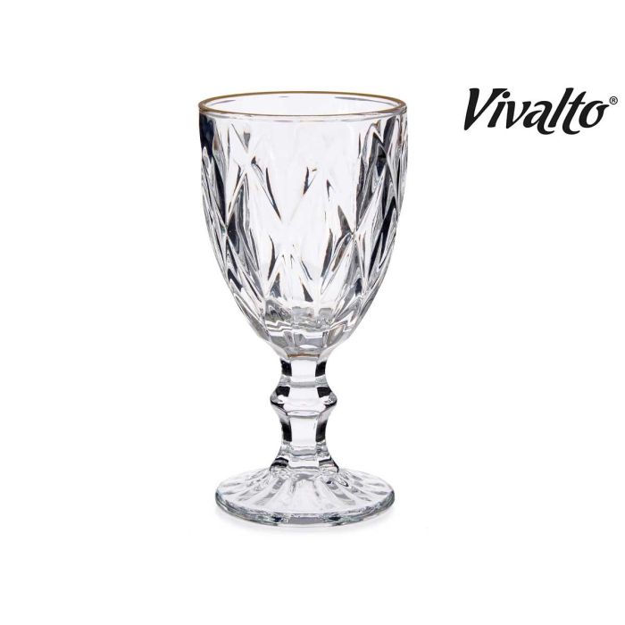 Copa Vino 330Ml Diamante Filo Oro Vivalto 9X17CM (36 Unidades) 1 Copa Vino 330Ml Diamante Filo Oro Vivalto 9X17CM (36 Unidades) 1
