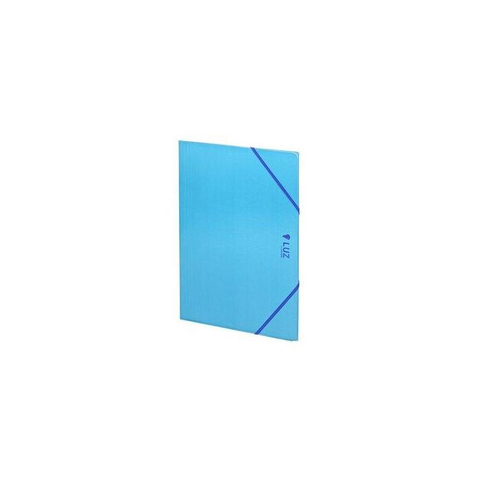 Carpeta De Gomas Y Solapas Carchivo Luz Carton Plastificado Brillo Fº Azul 5 unidades