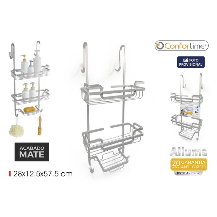 Inde Colgador de Baño con 3 Bandejas para Puerta, 12.5 x 57.5 x 28 cm (4 Unidades) Inde Colgador de Baño con 3 Bandejas para Puerta, 12.5 x 57.5 x 28 cm (4 Unidades)