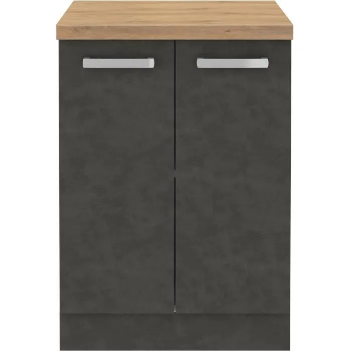 LASSEN Armario Bajo 2 Puertas Batientes Gris Mate 60 x 51.6 x 85 cm 1 LASSEN Armario Bajo 2 Puertas Batientes Gris Mate 60 x 51.6 x 85 cm 1