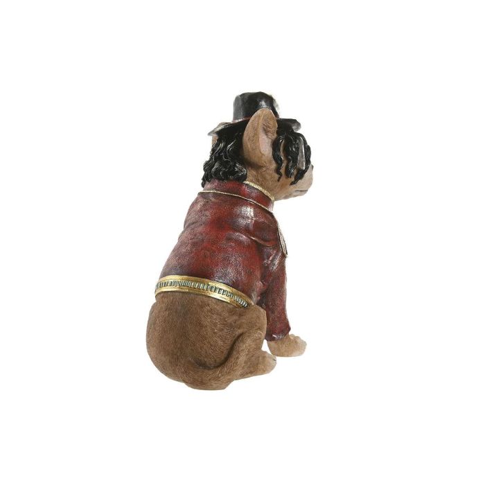 DKD Home Decor Figura Perro Moderno Resina Marrón Granate Dorado 17x32.5x23cm 2
