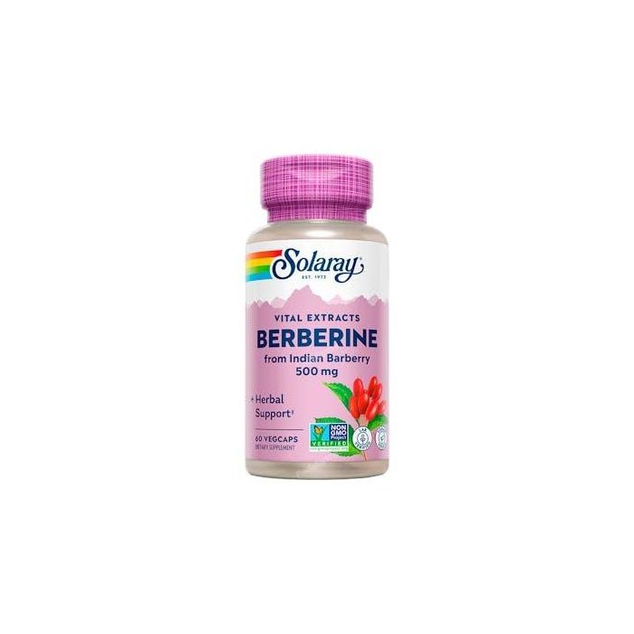 SOLARAY Super Berberine 500mg, 60 Vcaps. Con extracto de Berberis aristata, apto para veganos, sin gluten