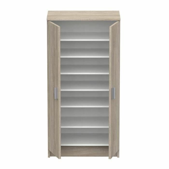 Dmora Zapatero moderno roble cepillado/blanco perla, 2 puertas, 6 estantes, 21 pares de zapatos - L 54,6 x P 35,3 x H 108,4 cm 4 Dmora Zapatero moderno roble cepillado/blanco perla, 2 puertas, 6 estantes, 21 pares de zapatos - L 54,6 x P 35,3 x H 108,4 cm 4