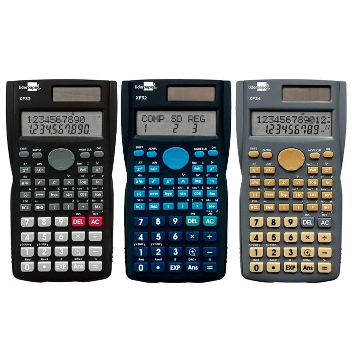 Liderpapel xf35 Calculadora Científica, 240 Funciones, Solar y Pilas, Expositor 10 Unidades, Colores Surtidos 1