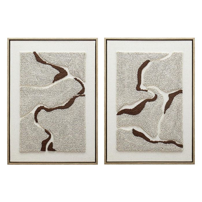 DKD Home Decor Cuadro Decorativo de Pared Abstracto Escandinavo de Lienzo y Poliéster Beige Blanco 70x50 cm (Juego de 4 Unidades) DKD Home Decor Cuadro Decorativo de Pared Abstracto Escandinavo de Lienzo y Poliéster Beige Blanco 70x50 cm (Juego de 4 Unidades)