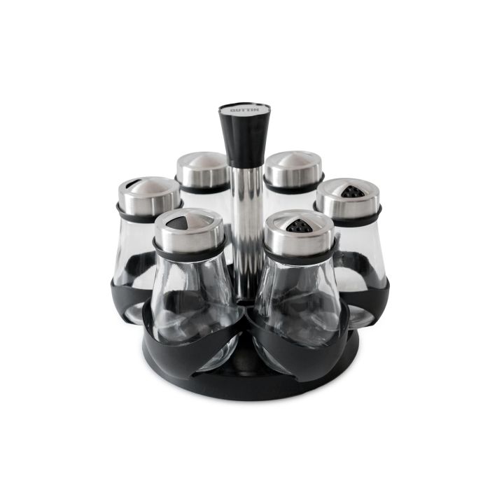 Quttin Set de 6 Especieros de Vidrio con Soporte - Organiza tus Especias con Estilo y Practicidad (8 Unidades) 5 Quttin Set de 6 Especieros de Vidrio con Soporte - Organiza tus Especias con Estilo y Practicidad (8 Unidades) 5