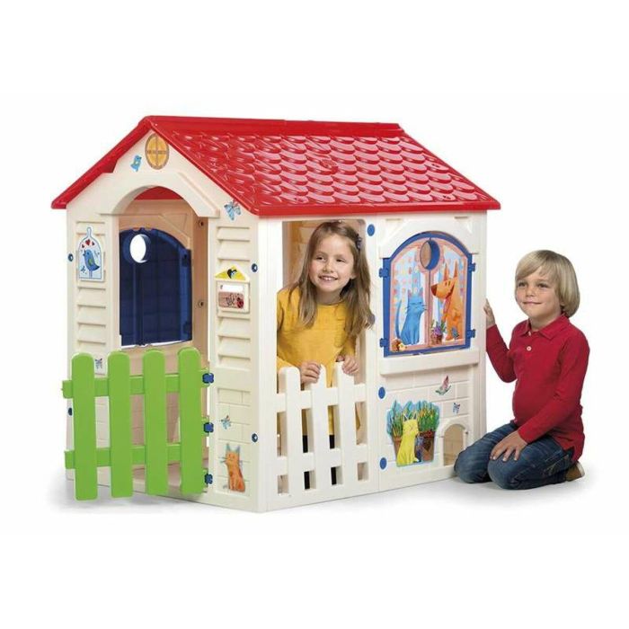 Casa country cottage con jueco para mascotas y puerta efecto madera 84x103x104 cm 4 Casa country cottage con jueco para mascotas y puerta efecto madera 84x103x104 cm 4