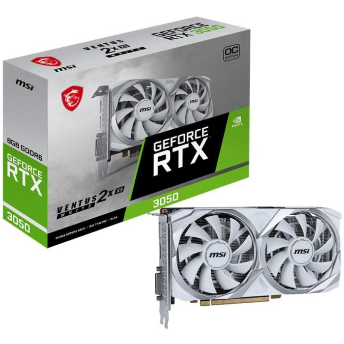 MSI VENTUS 2X XS WHITE 8G OC Tarjeta Gráfica NVIDIA GeForce RTX 3050 8GB GDDR6 1 MSI VENTUS 2X XS WHITE 8G OC Tarjeta Gráfica NVIDIA GeForce RTX 3050 8GB GDDR6 1
