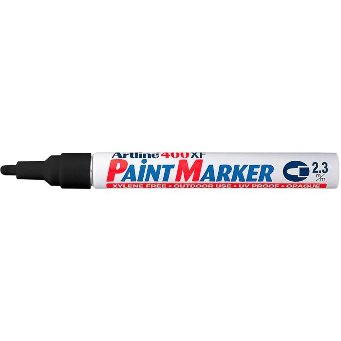 Rotulador Artline Marcador Permanente Ek-400 Xf Negro -Punta Redonda 2.3 mm -Metal Caucho Y Plastico 12 unidades 1