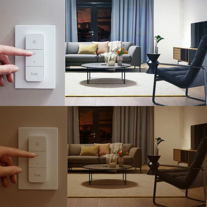 Philips Hue White Starter kit bombillas LED inteligentes 9.5W E27 x3 con control remoto 2 Philips Hue White Starter kit bombillas LED inteligentes 9.5W E27 x3 con control remoto 2